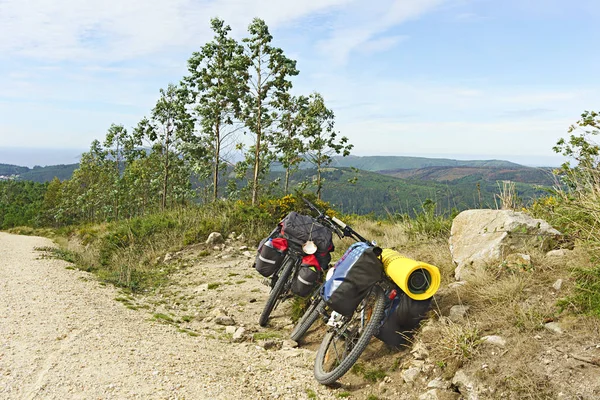 Pilgrimage bicycles on the way of St. James. Short rest. Spain.