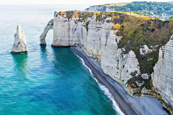 바위의 절벽에 해안입니다 노르망디 프랑스 — 스톡 사진