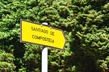 Şehir Santiago de Compostela işaret yol işareti. 