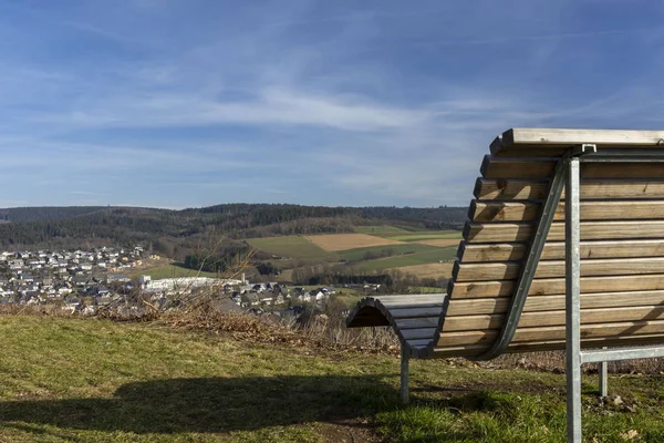 Bench on a hill — Stock Photo, Image