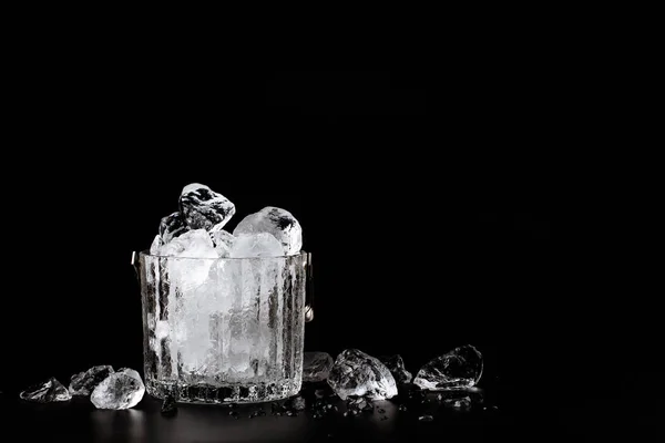 Crystal Bucket Ice Dark Background — Stock Photo, Image