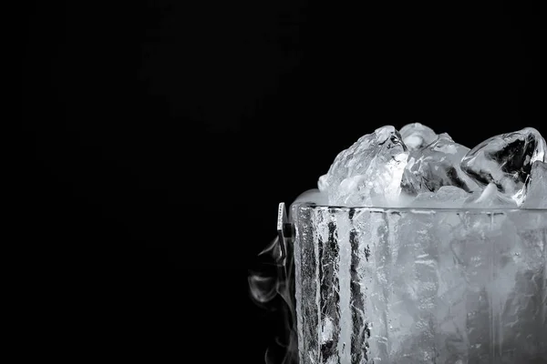 Crystal Bucket Ice Dark Background — Stock Photo, Image