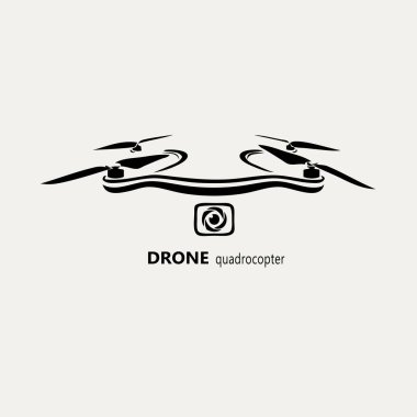 Beyaz arka plan illüstrasyon dron logo
