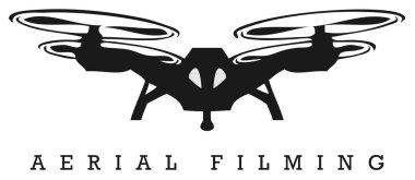 Beyaz arka plan illüstrasyon dron logo