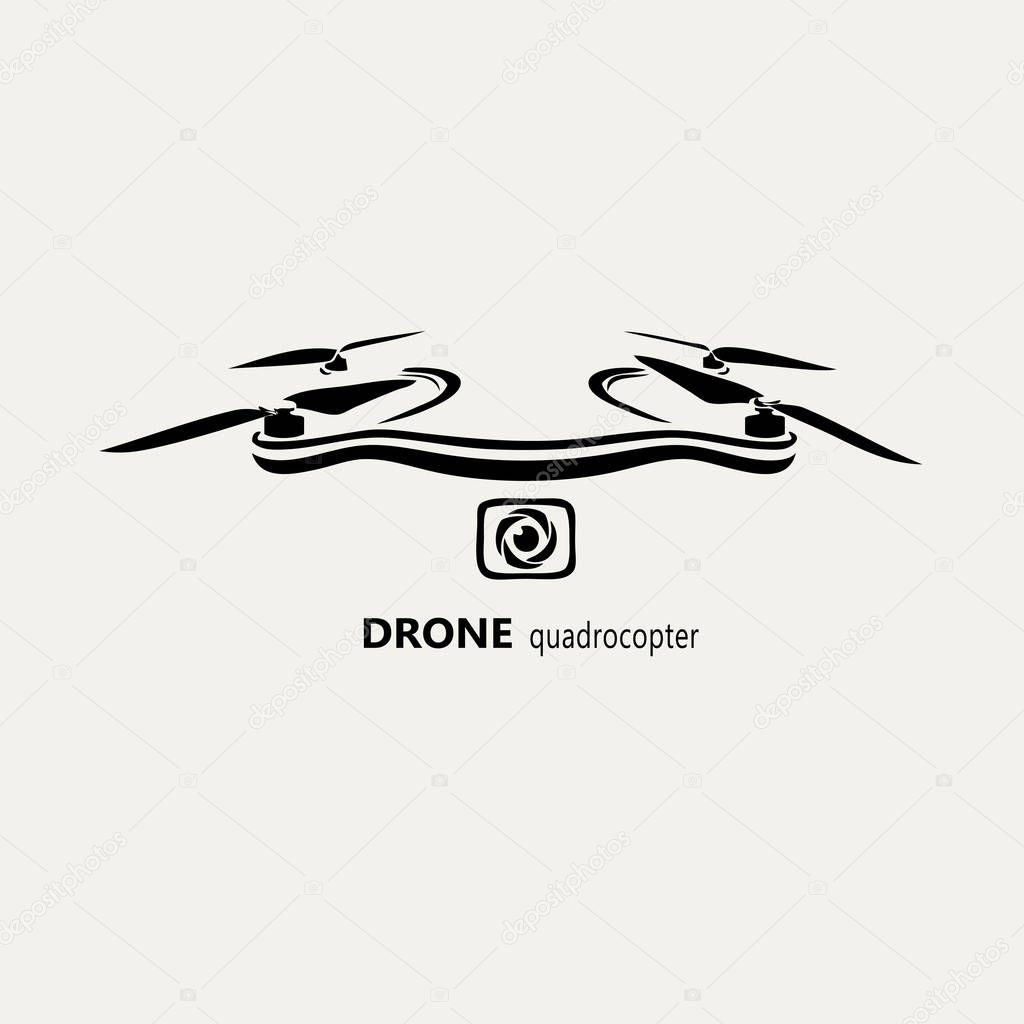 drone logo on white background illustration