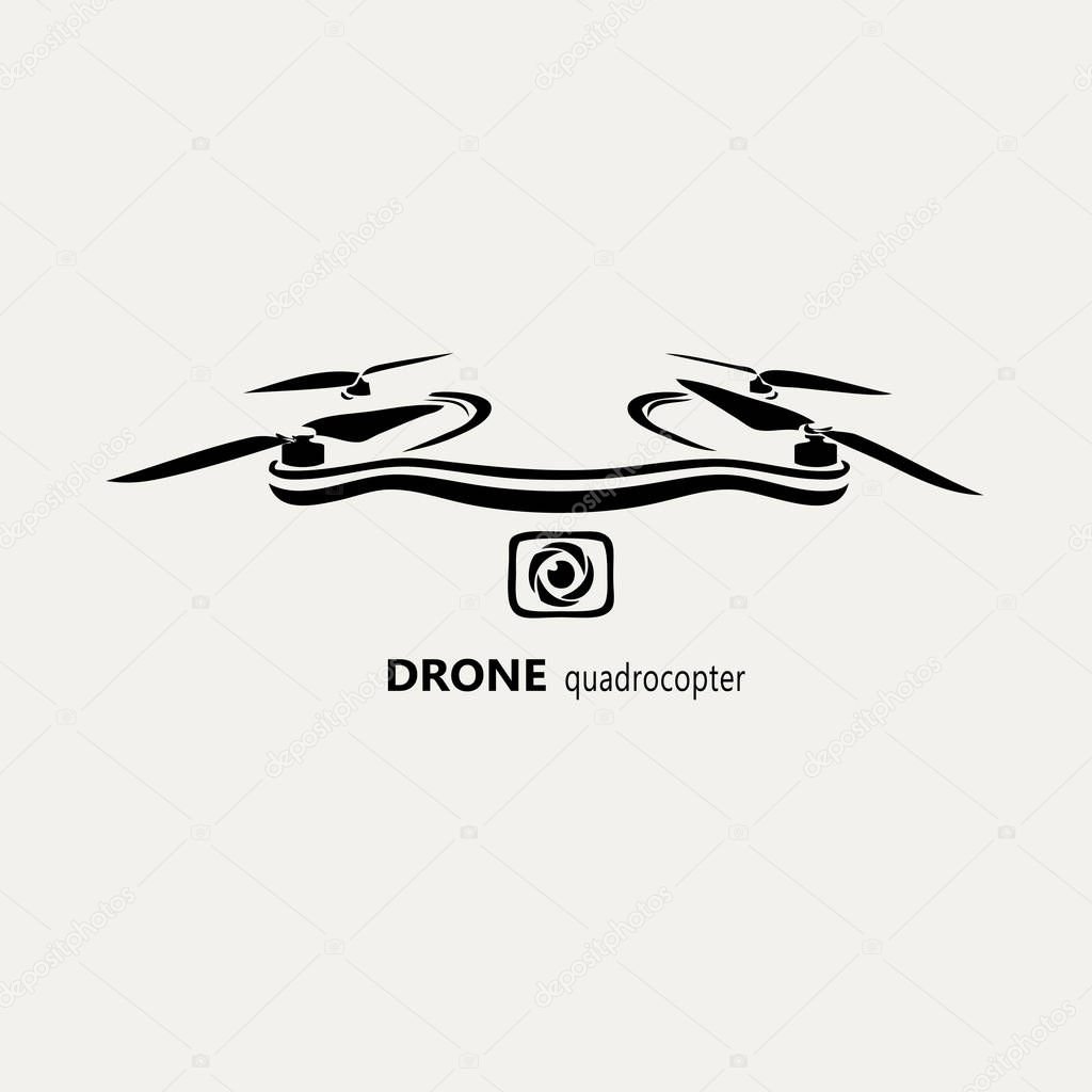 Drone logo on white background illustration