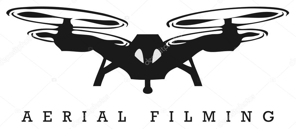 Drone logo on white background illustration