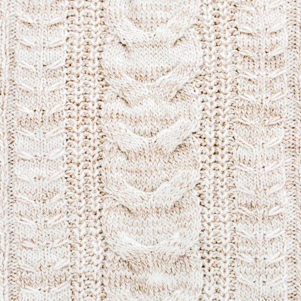 Beige knitted wool texture pattern. High quality — Stock Photo, Image