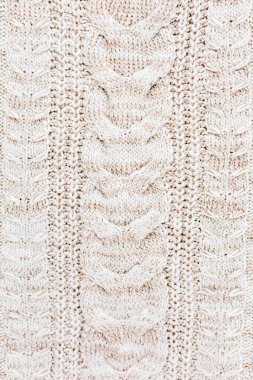 Bej örülmüş yün deseni. Yüksek kalite 