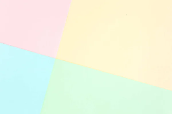 Couleurs pastel arrière-plan : rose, jaune, bleu, vert. Papiers géométriques. Concept minimal. Plat, Vue sur le dessus. — Photo