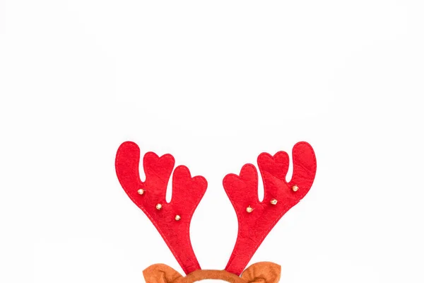 Kersthoed voor herten. Vlakke lay, bovenaanzicht Kerstconcept. — Stockfoto