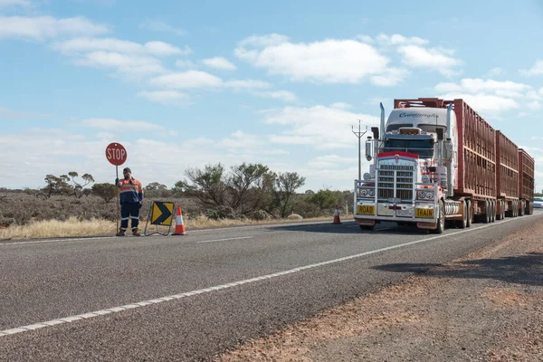 Port Augusta Australia Julio 2020 Australian Road Train Trucks Stuart — Foto de Stock