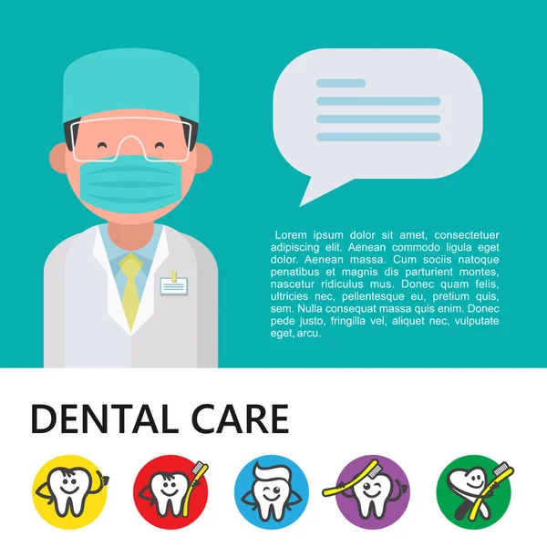 Dental Care Vector Illustration Place Text Design Flyers Brochures Dental — Stock Vector