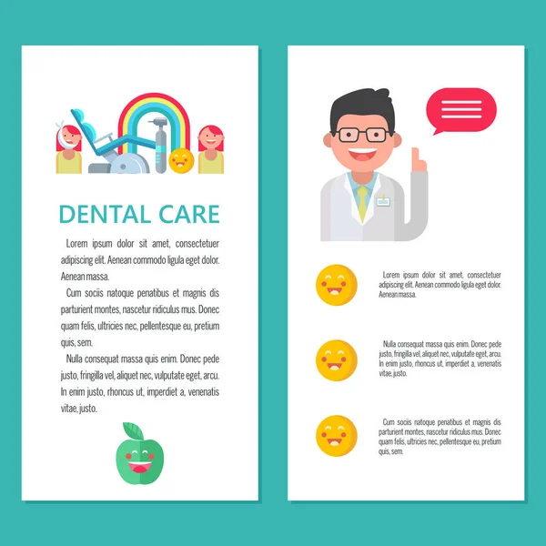 Tandheelkundige Zorg Een Sjabloon Voor Het Ontwerpen Van Folders Brochures — Stockvector