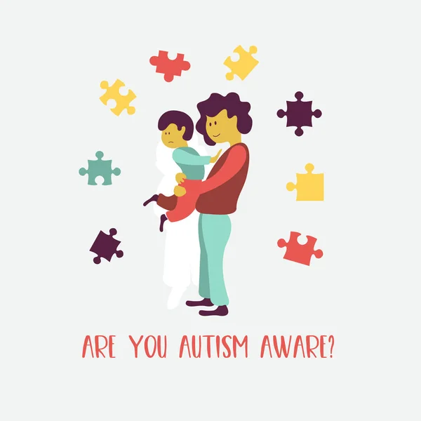 Autismus Časné Příznaky Autismu Dětí Vektorový Znak Dětský Autismus Porucha — Stockový vektor