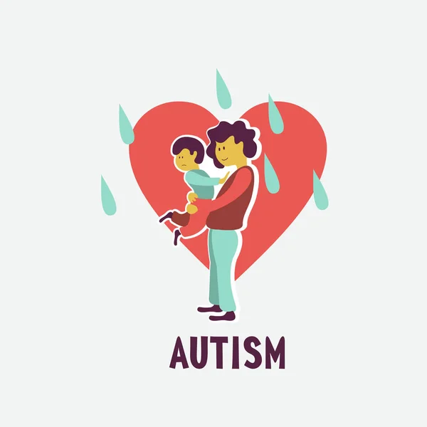 Autism Early Signs Autism Syndrome Children Vector Emblem Children Autism — Stock Vector