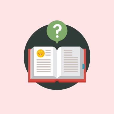 Eğitim, okul. Vektör logosu, düz stil logo. Açık kitap.