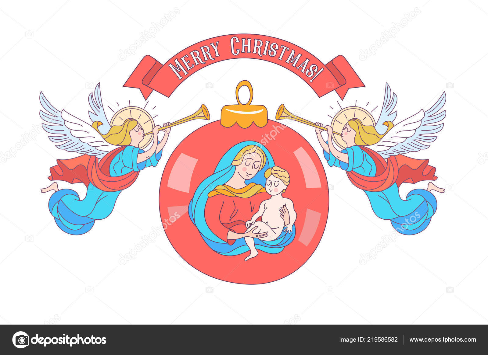 Merry Christmas Christmas Decoration Ball Image Virgin Mary Baby