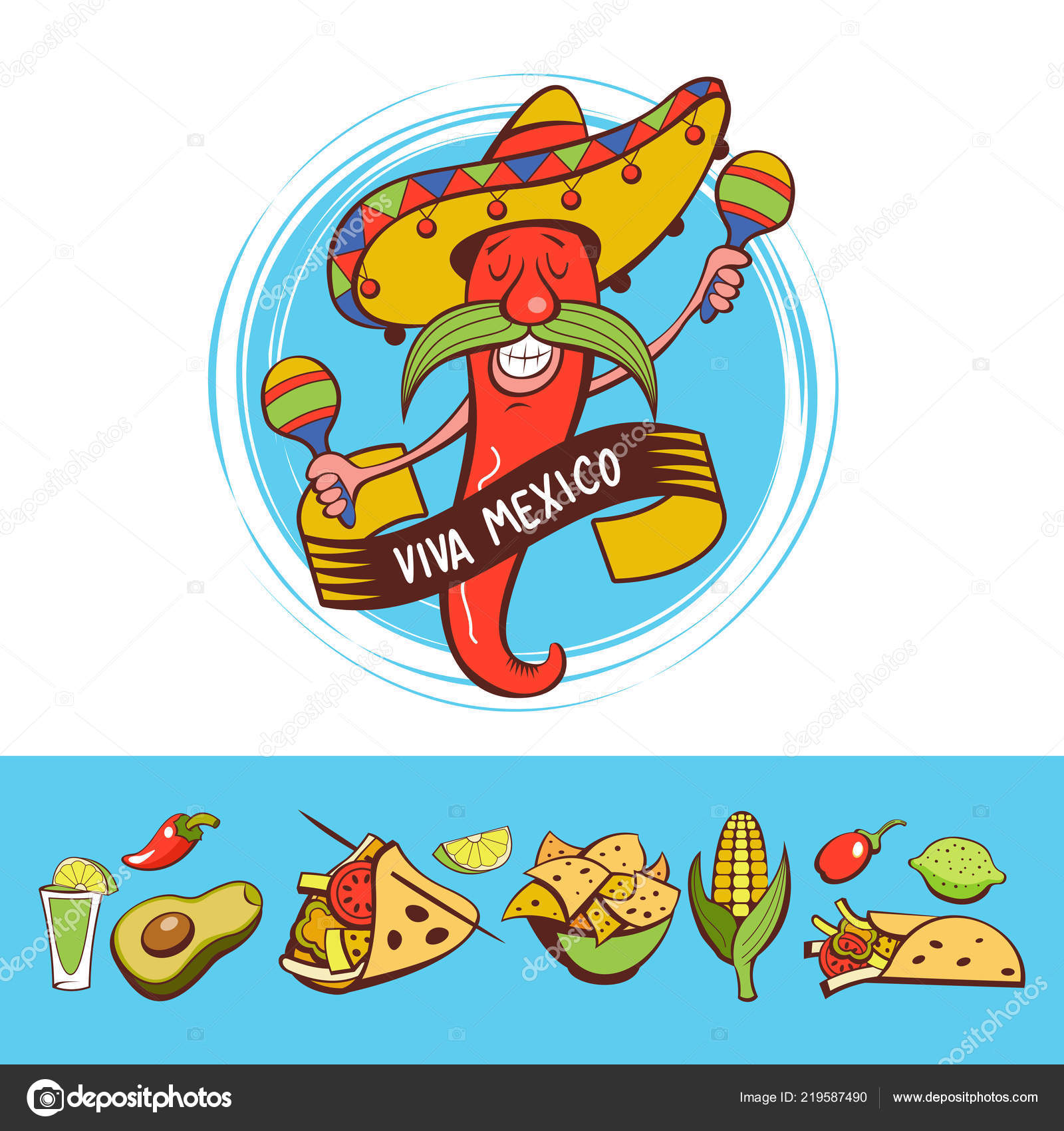 Antojitos mexicanos imágenes de stock de arte vectorial | Depositphotos