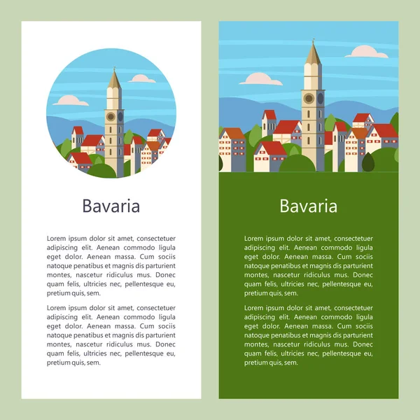 Bavyera Almanya Güzel Manzaralar Bavyera Geleneksel Mimarisi Kaleler Köyler Şehirler — Stok Vektör