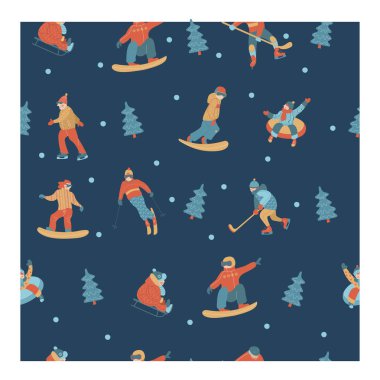 Seamless modeli. Koyu mavi arka plan