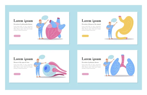一组向量人体 医生说的是人体器官 医疗与医学教育的载体概念 — 图库矢量图片