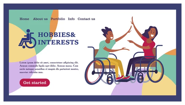 Bir adam ve bir kadınla dans bir tekerlekli sandalye. Bir toplum ve bir topluluk Engelliler kavramı. Düz çizgi film tarzı, beyaz arka plan izole, vektör çizim.