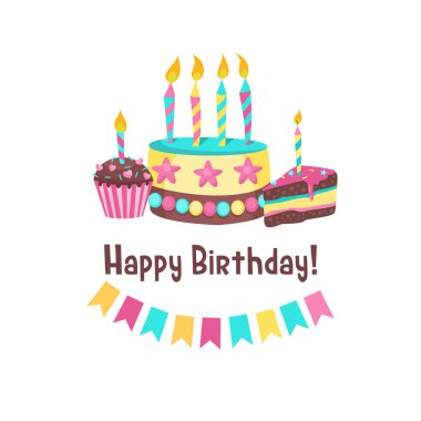 Doğum günün kutlu olsun. Mumlu güzel doğum günü pastaları..