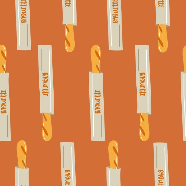 Seamless Pattern French Baguette Vector Illustration — Free Stock Photo