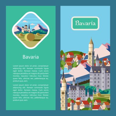 Bavyera. Vektör çizim.