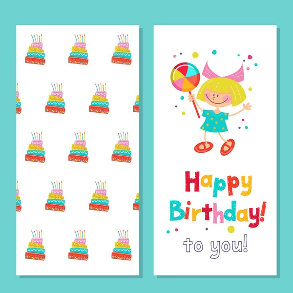 Felicidades por tu cumpleaños. Invitación a una fiesta festiva . — Vector de stock