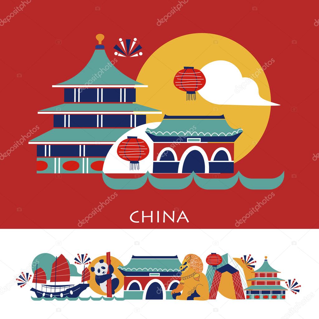  RGBChina, Chinese traditions. Vector illustration