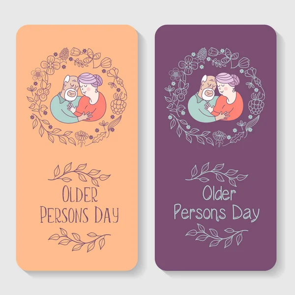 Familiedag. Gelukkige oudere personen dag. Vector illustratie. — Stockvector