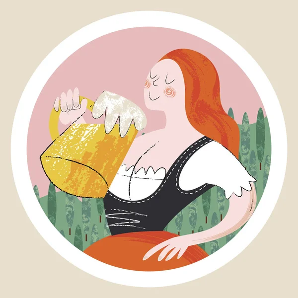 Oktoberfest petrecere de bere. Festivalul de bere din Germania. Vector Ilstr — Vector de stoc