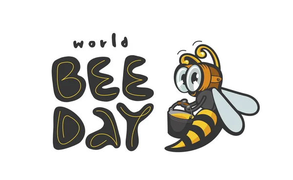 Modèle de conception vectorielle de la Journée mondiale de l'abeille . — Image vectorielle