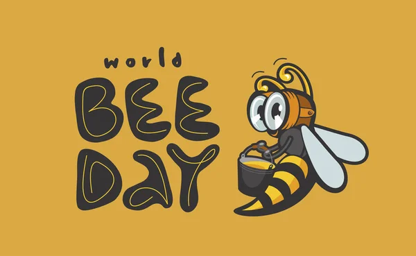 Plantilla de diseño vectorial del Día Mundial de la Abeja . — Vector de stock