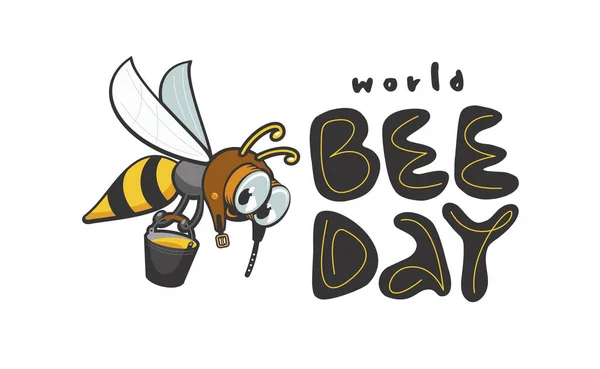 世界ミツバチの日ベクトルデザインテンプレート. — ストックベクタ