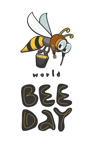 世界ミツバチの日ベクトルデザインテンプレート. — ストックベクタ