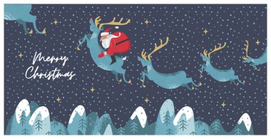 Şenlikli Noel ve yeni yıl tebrik kartı. mutlu Noeller.