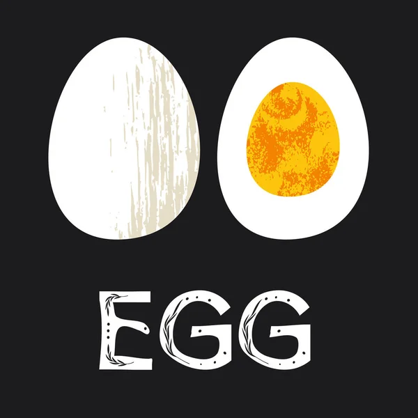 Half a boiled egg. Vector illustration in flat style in unique h — Free Stock Photo