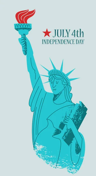 Ημέρα ανεξαρτησίας. Στις 4 Ιουλίου. Αφίσα διάνυσμα, ευχετήρια κάρτα. — Διανυσματικό Αρχείο