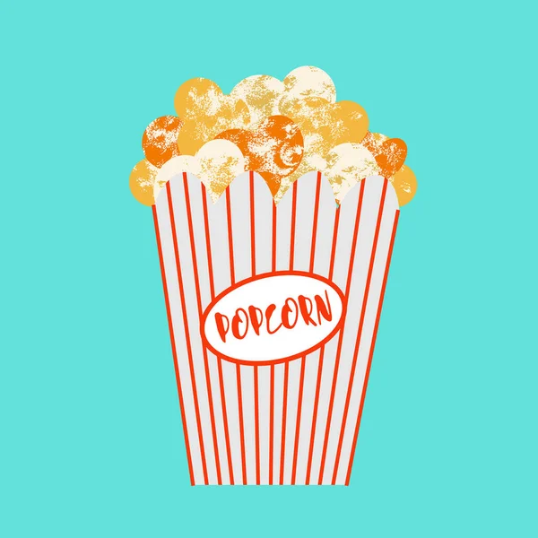 Popcorn in een papieren doos. Vectorillustratie. — Gratis stockfoto