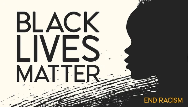 Las Vidas Negras Importan Eslogan Silueta Afroamericano Sobre Fondo Claro — Vector de stock