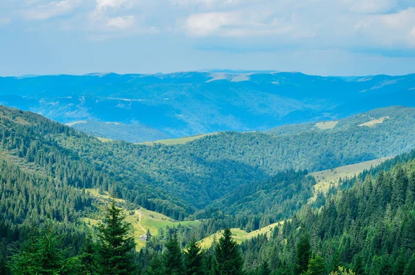 View Carpathian Mountains Different Peaks Stock Image