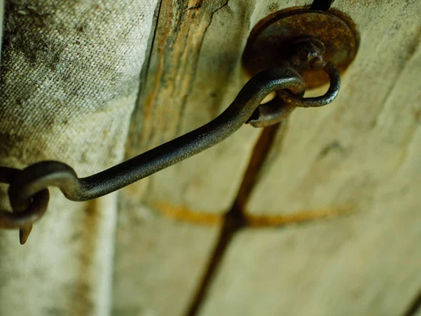 Gancio Porta Rustico Chiuso Sfondo — Foto Stock