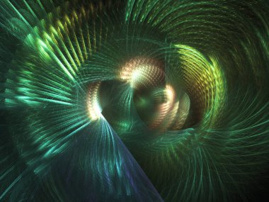 yeşil Soyut Fraktal arka plan 3d render illüstrasyon