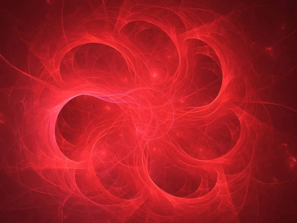 赤の抽象フラクタル背景 レンダリング図 — ストック写真