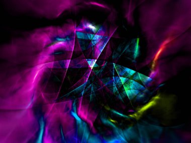 Mor Soyut Fraktal arka plan 3d render illüstrasyon