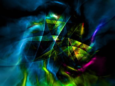 Mavi Soyut Fraktal arka plan 3d render illüstrasyon