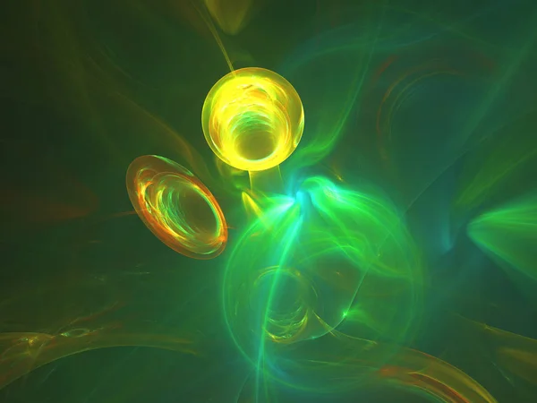 Verde Abstrato Fractal Fundo Renderização Ilustração — Fotografia de Stock